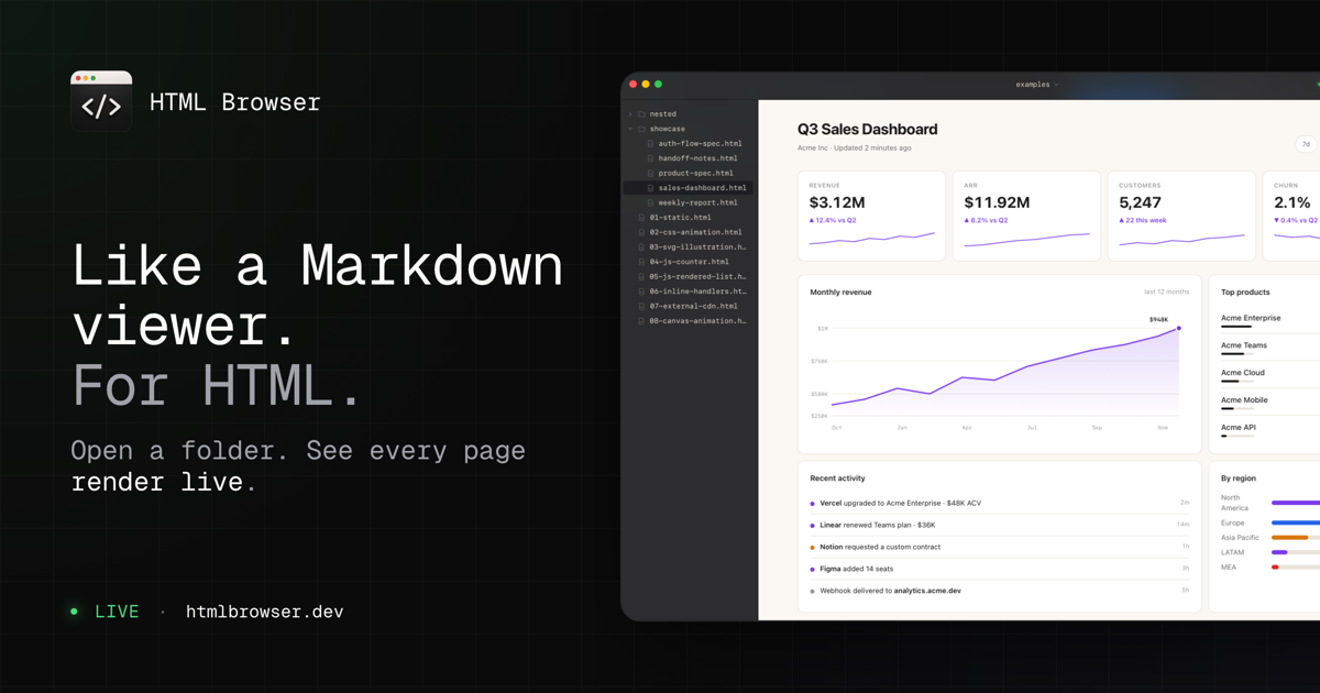 HTML Browser — a local viewer for HTML files